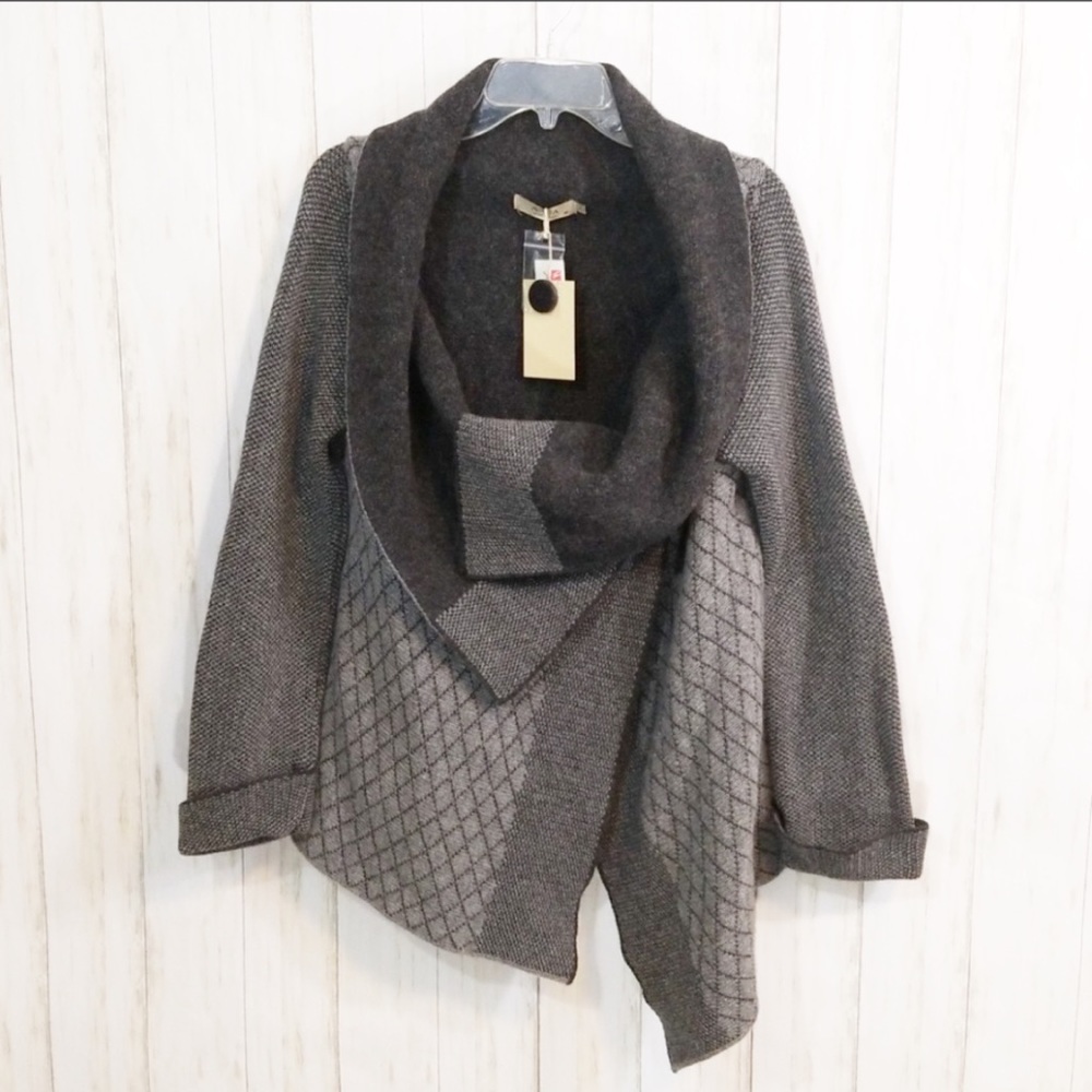 A. IDA one button wool blend cardigan size Large